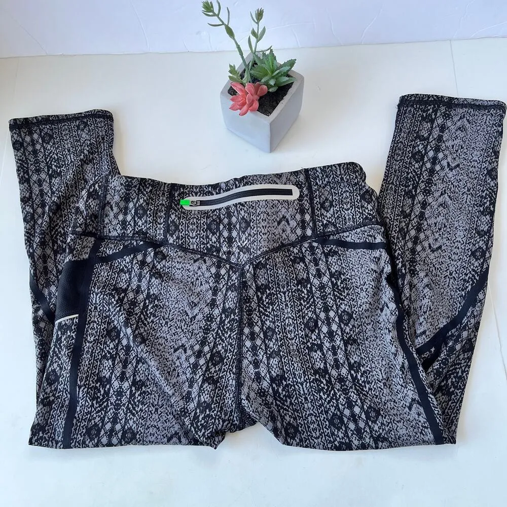 Athleta Prisma Stride Capri Athletic Women Leggings Size Small Black gray 983394 - Image 8