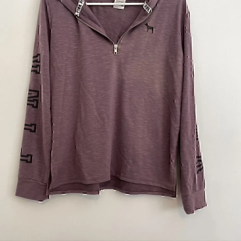 PINK VS VICTORIA'S SECRET Purple 1/4 Zip Lightweight Pullover Hoodie Sweatshirt - Image 2