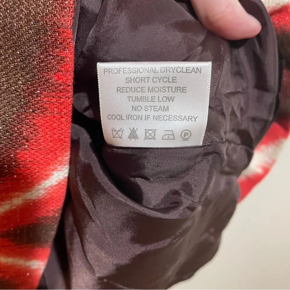 Tory Burch Linen Metallic Shimmer Shift Sheath Dress Ikat Pattern Size 6 - Image 8