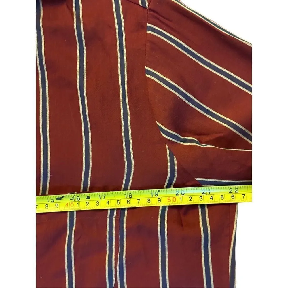 Kloni & The Krew Women's Stripe Long Sleeve Red Blue Casual Cotton Blouse Size S - Image 4