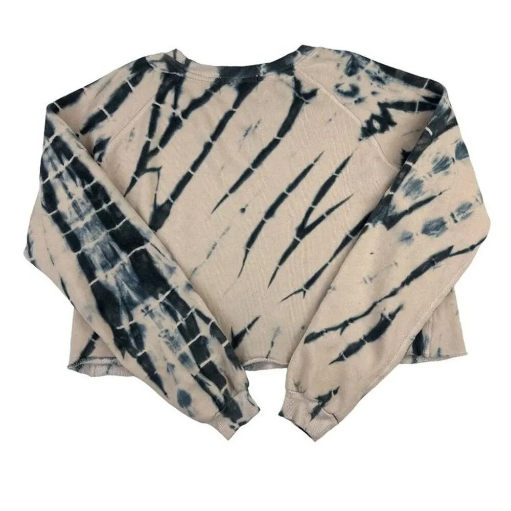 Wildfox - Tie Dye Crewneck in Beige and Navy Blue - Image 3