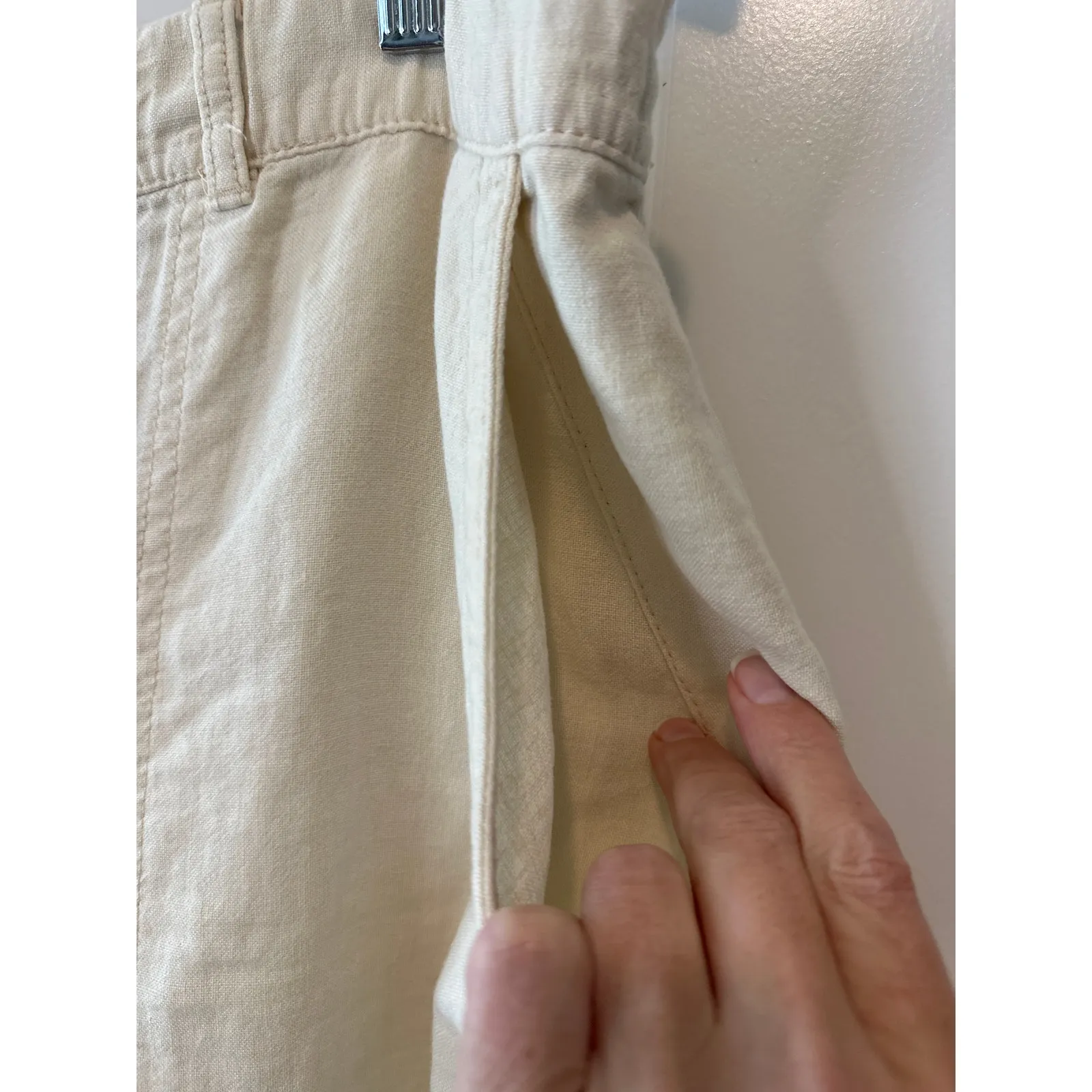 Anthropologie Pilcro Ivory Linen Cargo Pants Wide Leg XL NWT - Image 10