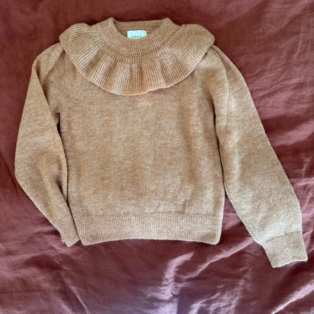 Doen Azaria Alpaca Blend Coral Sweater Womens XS Salmon Pink Orange NWT - Image 2