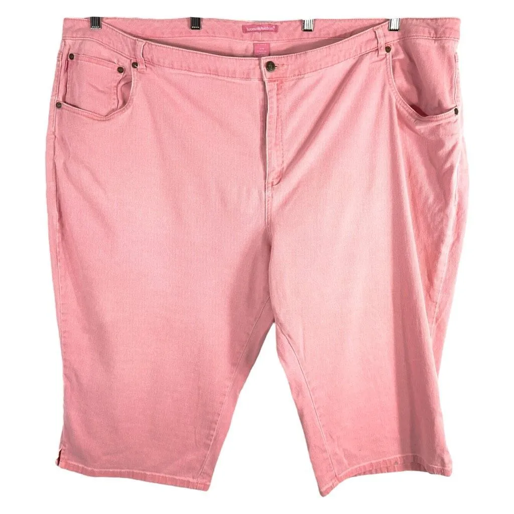 Woman Within Plus Size 32W Capri Jeans Light Pink High Rise Natural Fit 1133 - Image 1