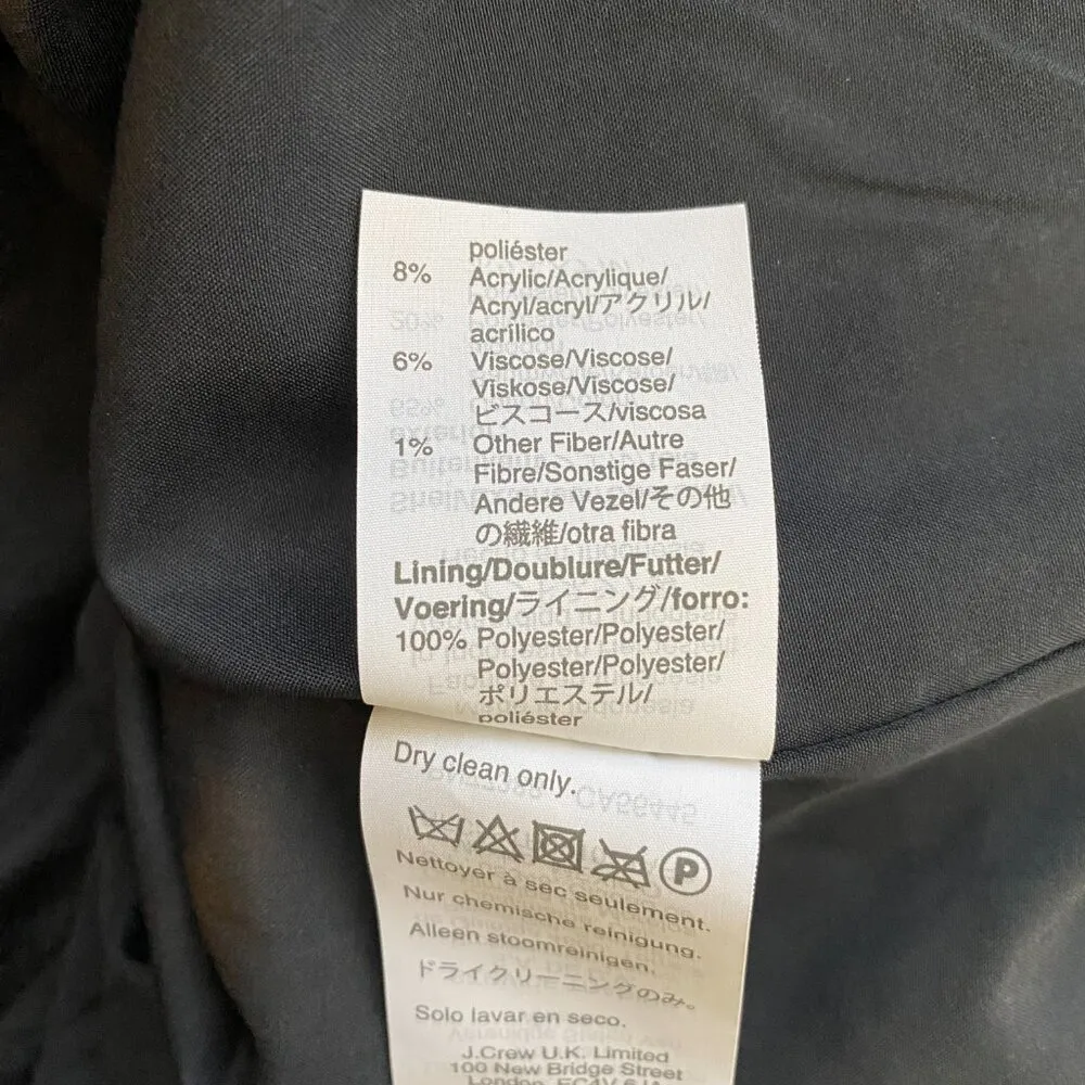 J.Crew Factory Tweed Fringe Sheath Dress Women's 2 Navy Sleeveless Career Preppy Blue - Image 14