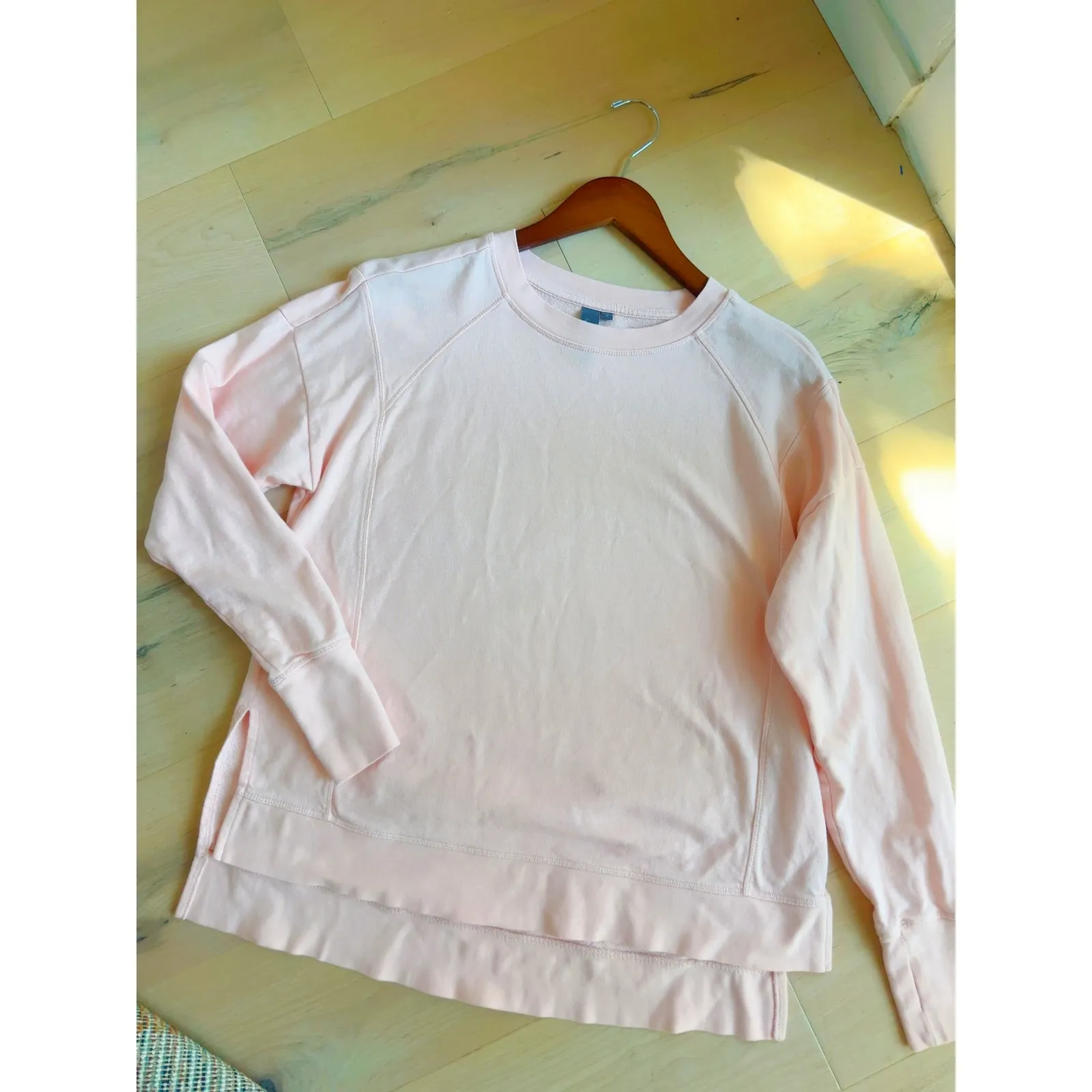 Sweaty Betty Cotton After Class Longline Sweatshirt Pastel Pink Size Sm - Image 10