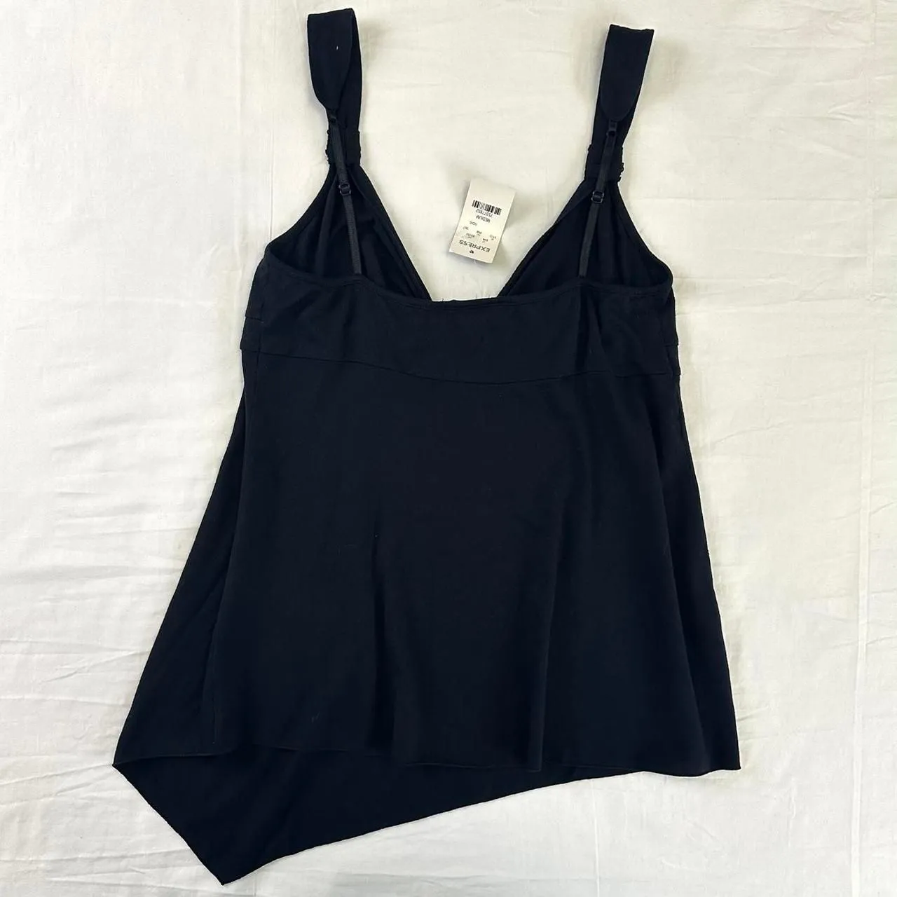 Y2K NWT Express Design Studio‎ Asymmetrical Black Tank Sequin Sz M 2000s Alt Emo - Image 5