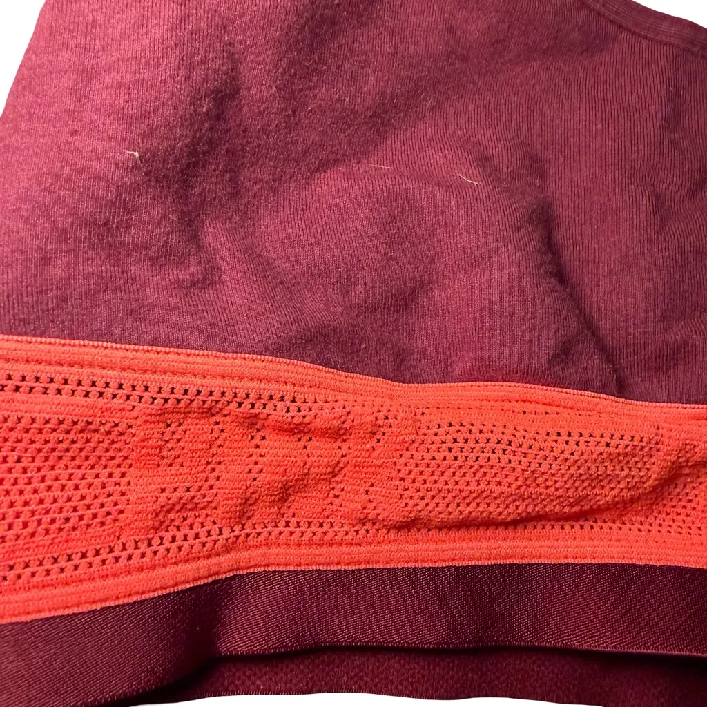 Victoria's Secret Pink Crop Mesh Cotton Racerback Bra Maroon Small Unlined - Image 2