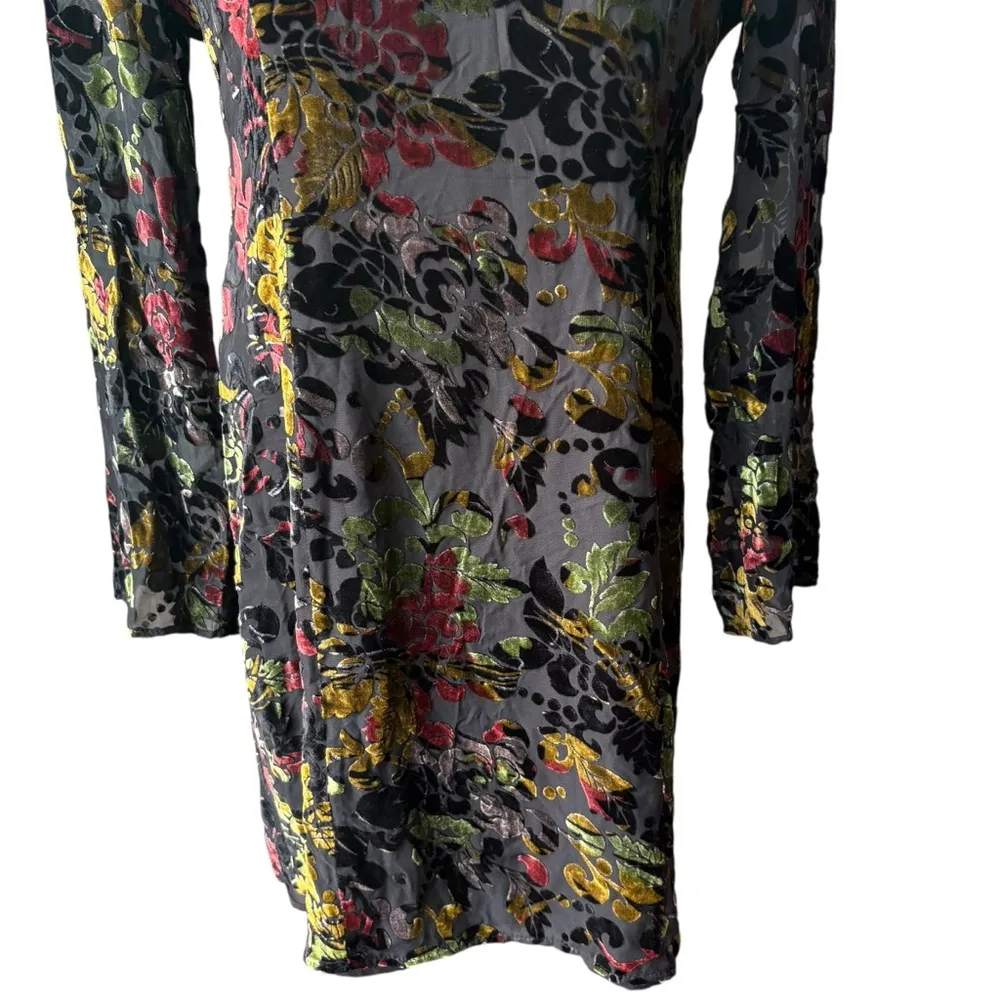 HUGO BUSCATI Jewel Tone Velvet Burnout Dress, Sz M - Image 11