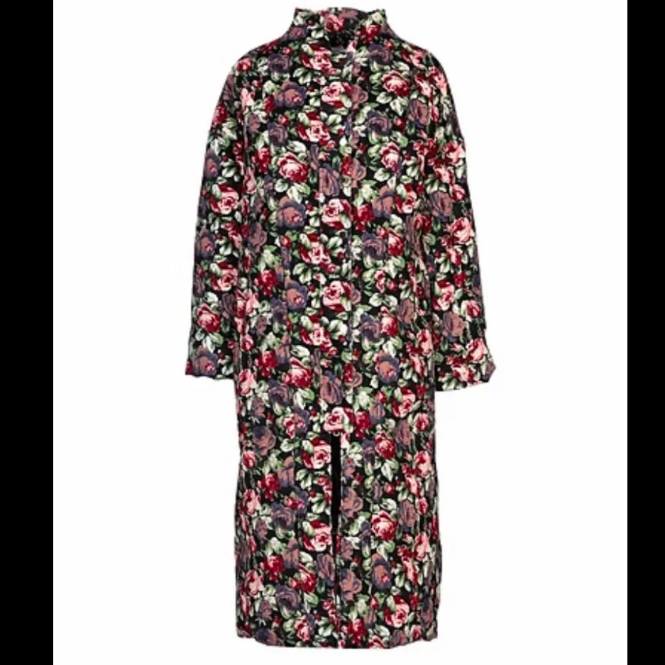 NWT Weili Zheng Velvet Floral Button Front Runway Maxi Dress Coat Duster Size L Pink Size L - Image 10