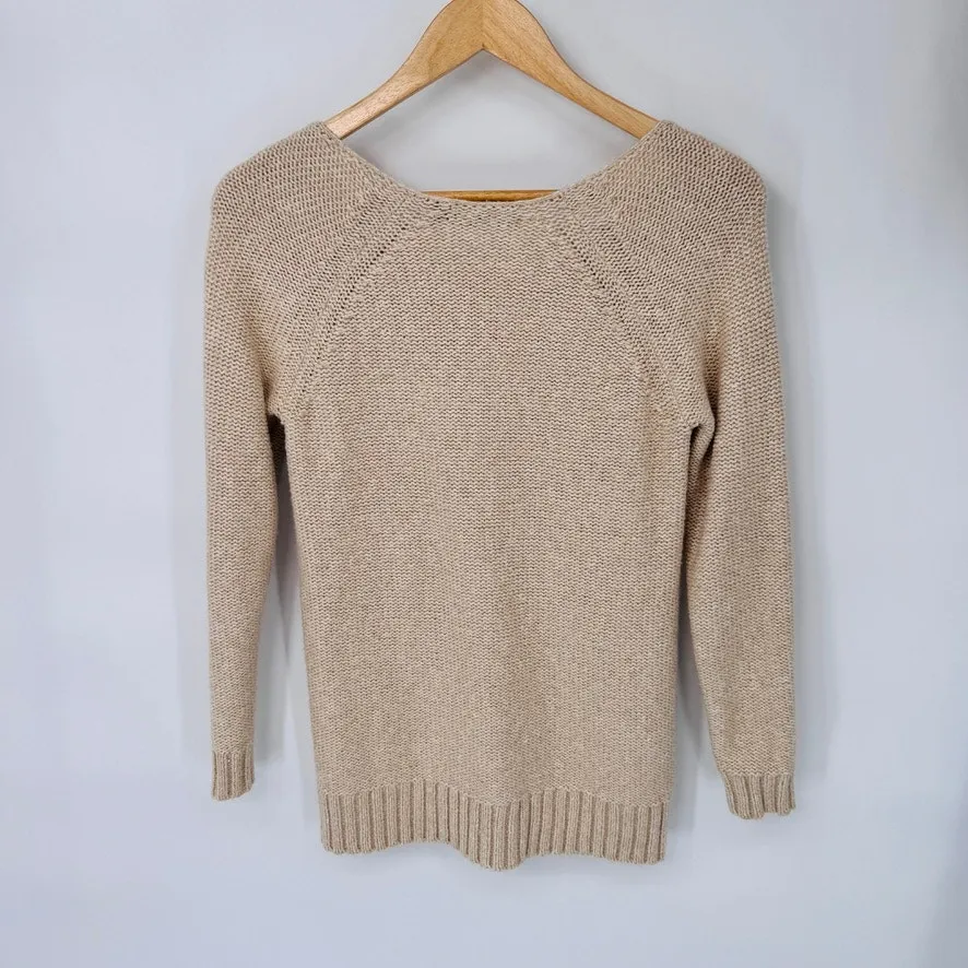 Lauren Ralph Lauren Coastal Grandmacore Sweater Womens‎ Small Tan Cotton Knit - Image 7