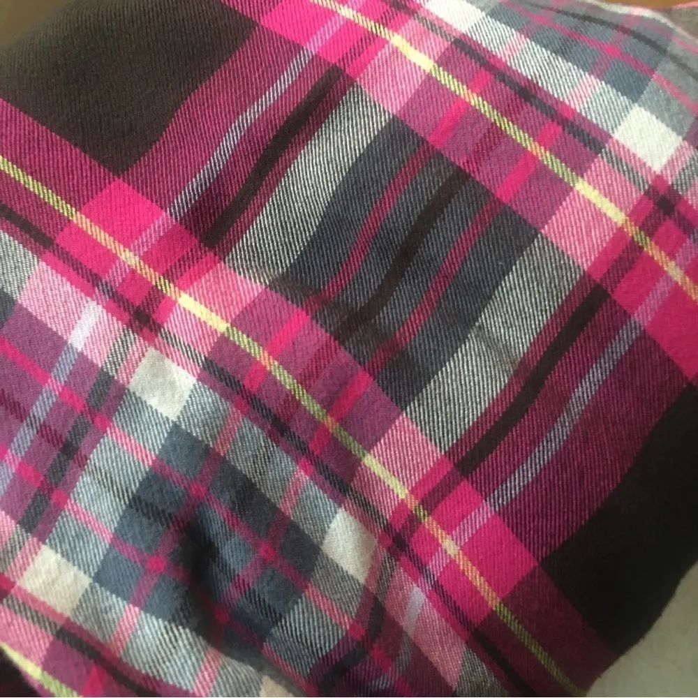 Terra & Sky Plaid Button Down Blouse, Pink, Black, Size 4X - Image 7