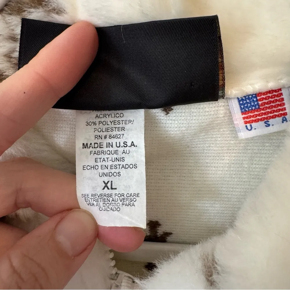 Vintage Cobblestone Canyon Jacket Sz XL Cream Brown Vest Snow Trees USA 90s - Image 4