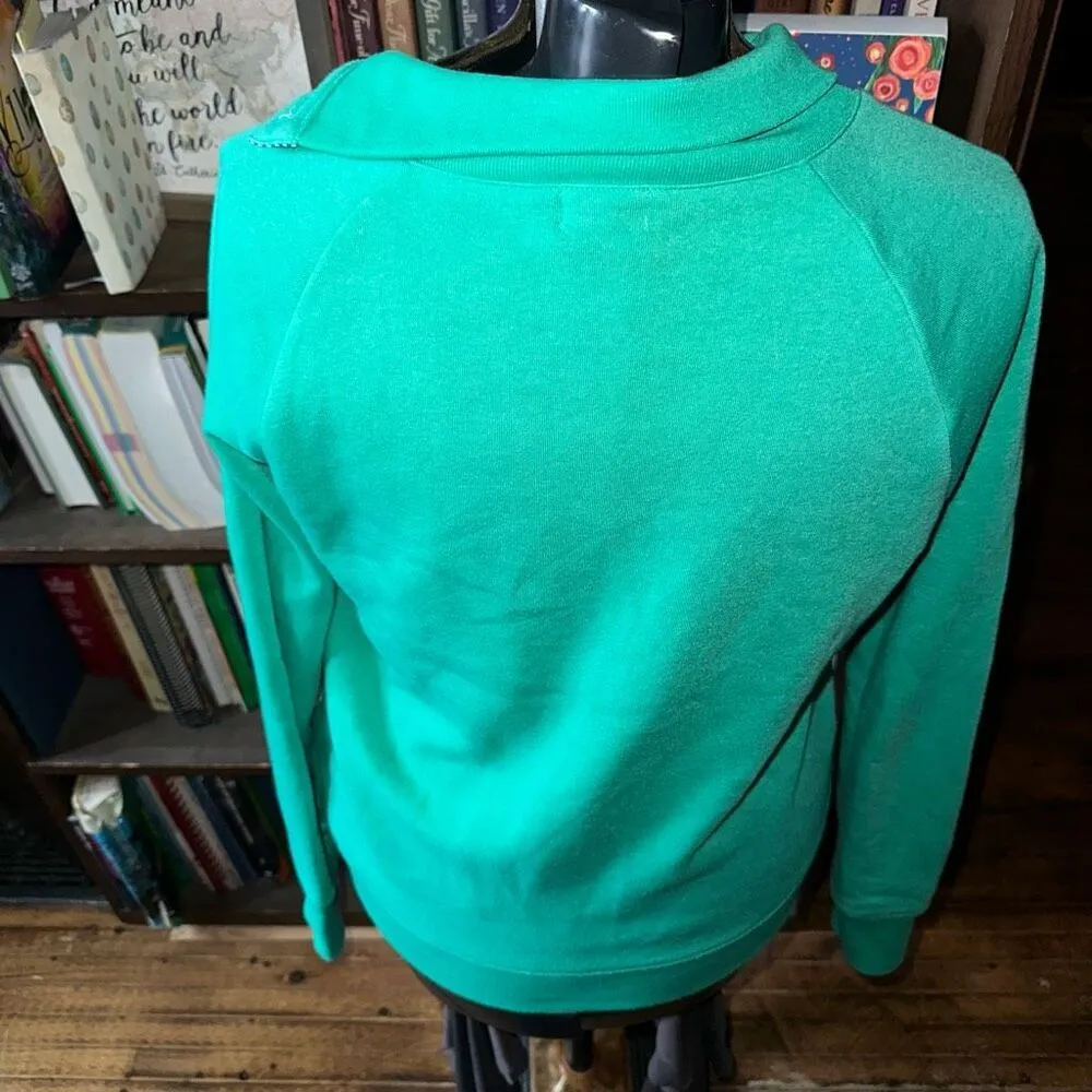J Crew S nautical green super soft cozy pullover sweatshirt - Image 2