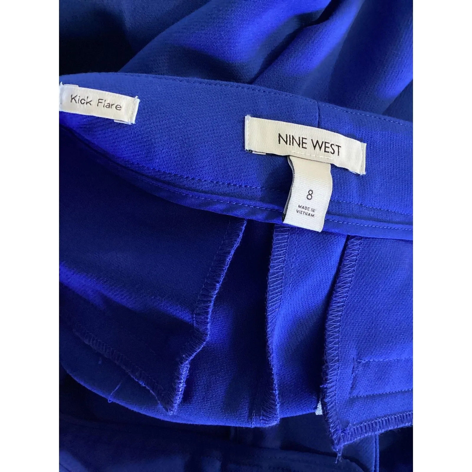 Nine West Pants Womens 8 Blue Kick Flare High Rise Career Office Stretch New - Image 5