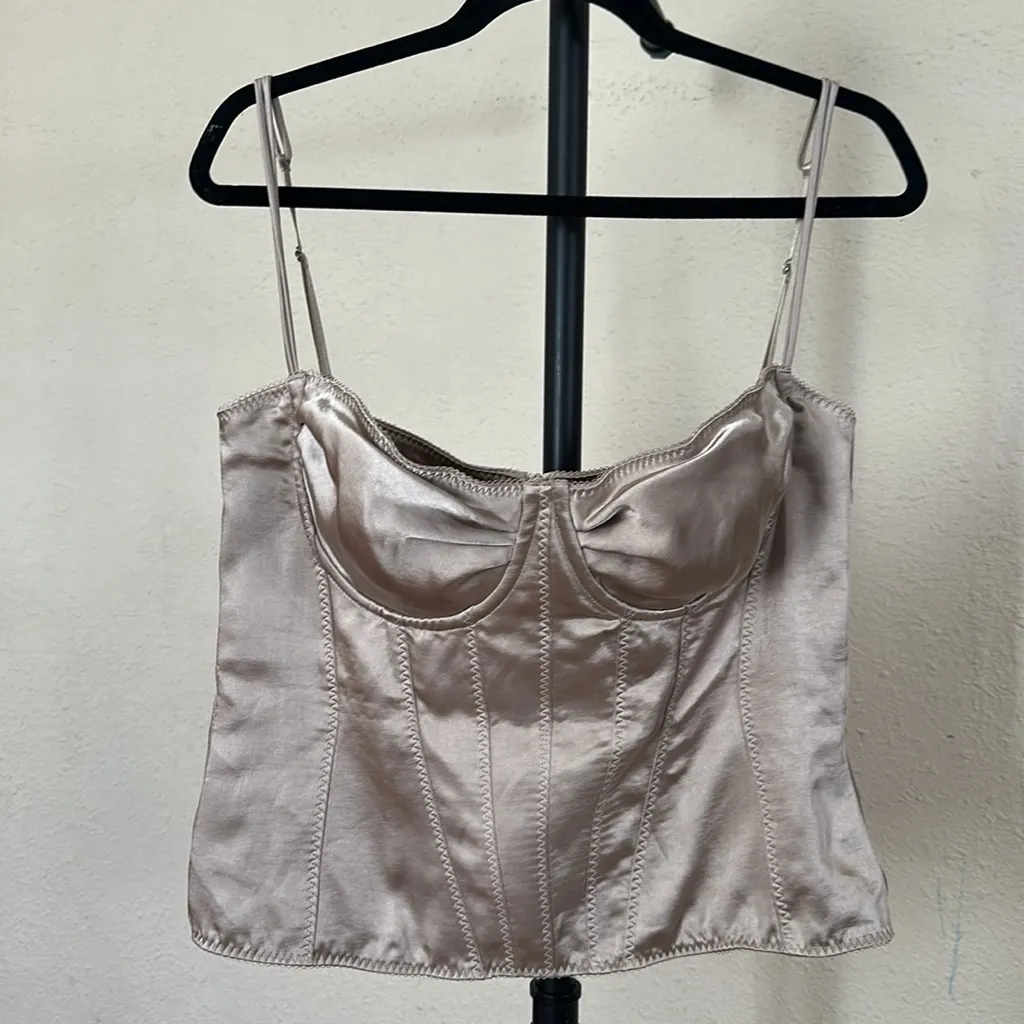 HOUSE OF CB 'Chantal' Champagne Satin Corset NWOT XL‎ - Image 4