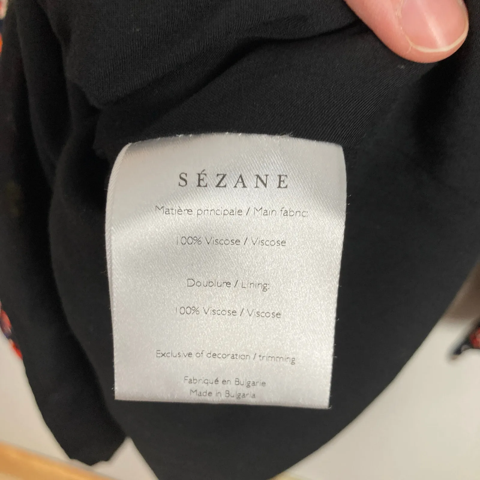 Sezane Womens Carmen Black Floral Shift Mini Dress Size 38 Cottage Boho Romantic - Image 9