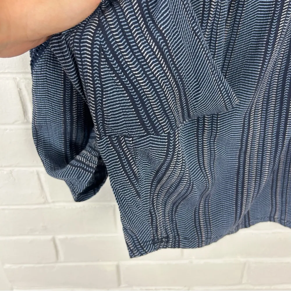 Three Dots Blue Boho Print Flowy Stretch Waist Shorts Size L - Image 9