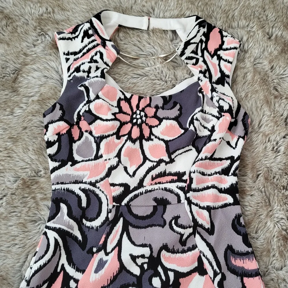 Bisou Bisou Michele Bohbot Floral Choker Dress Size 2 - Image 2