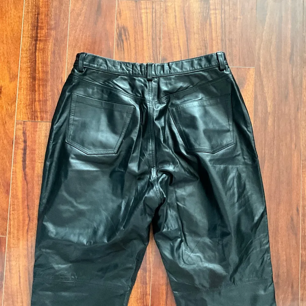 Vintage Unisex Gap Jeans, Leather straight classic Pants Size 16 36, 80’s - Image 2