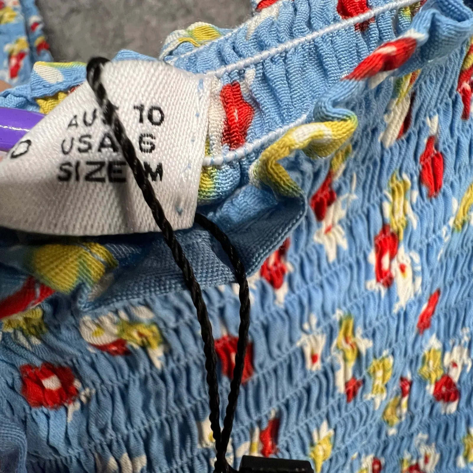 Faithful The Brand Castilo Midi Dress 6 Jasmin Floral Smock Milkmaid Cottage NEW - Image 12