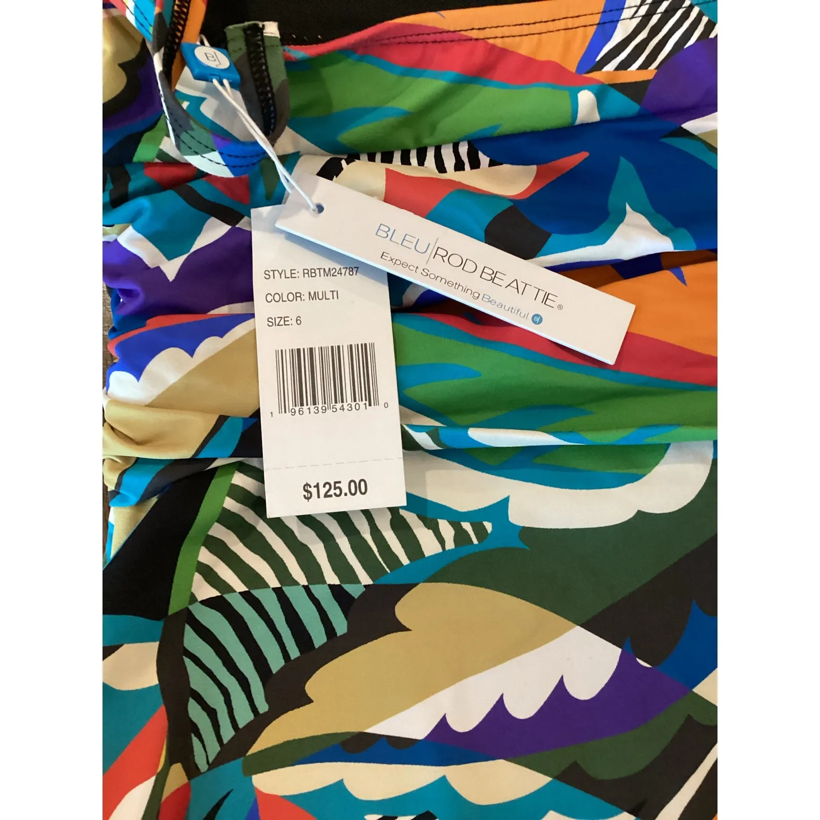 Bleu Rod Beattie the Mix High-Neck Mio One Piece tropical print Swimsuit 6 NWT - Image 5