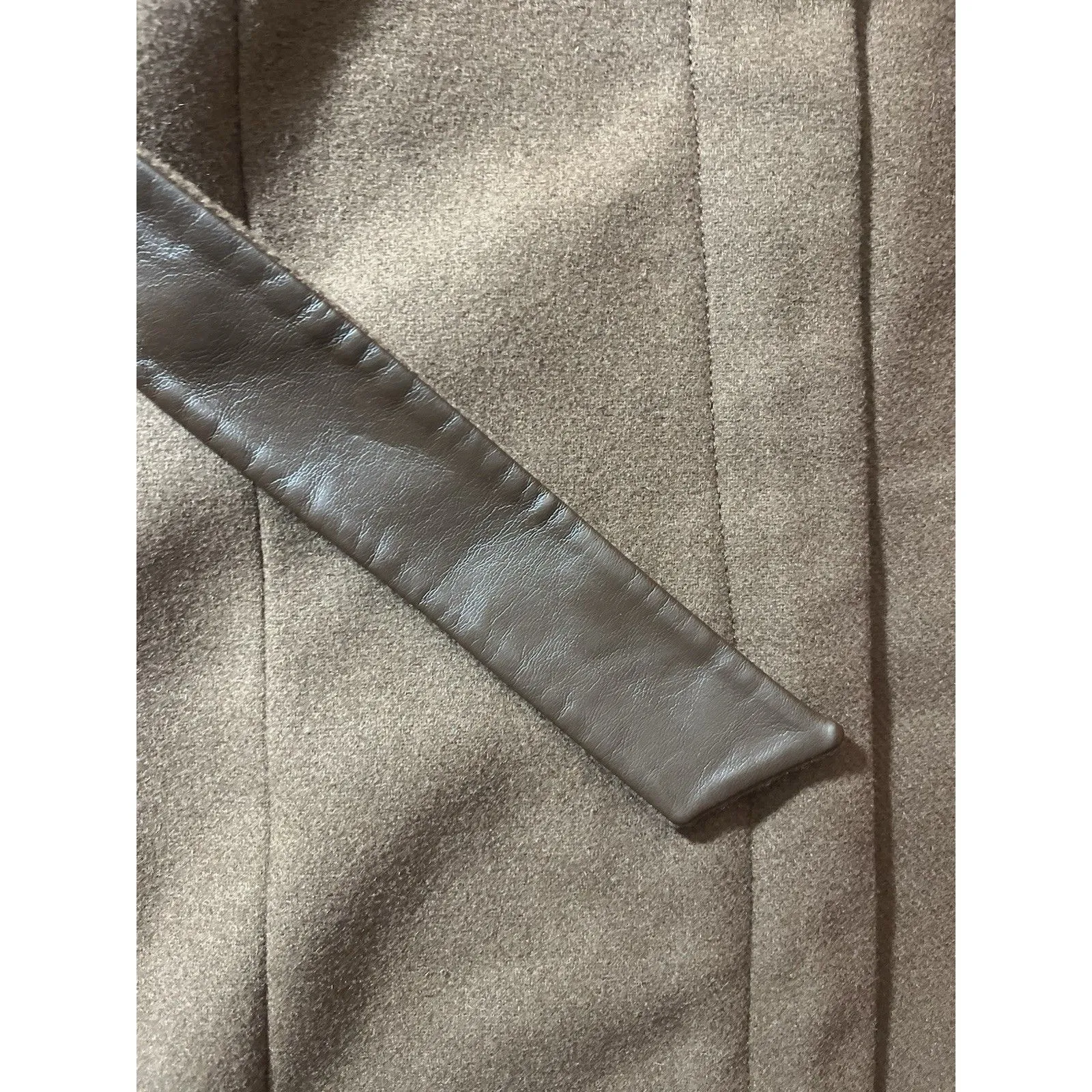 Vince Camuto Asymmetrical Wool Blend Pea Coat Sz. Small Brown Belt Winter Zipper - Image 9