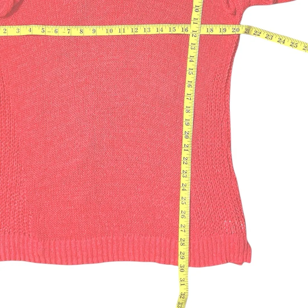 Sonoma Hoodie Sweater Loose Knit Long Peach Coral Peach Pink Womens XL - Image 8