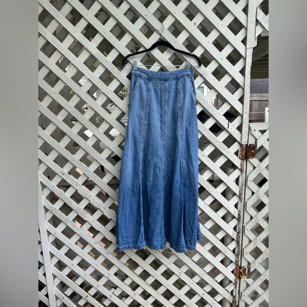 Free people Catch The Sun Denim Maxi Skirt - Image 6