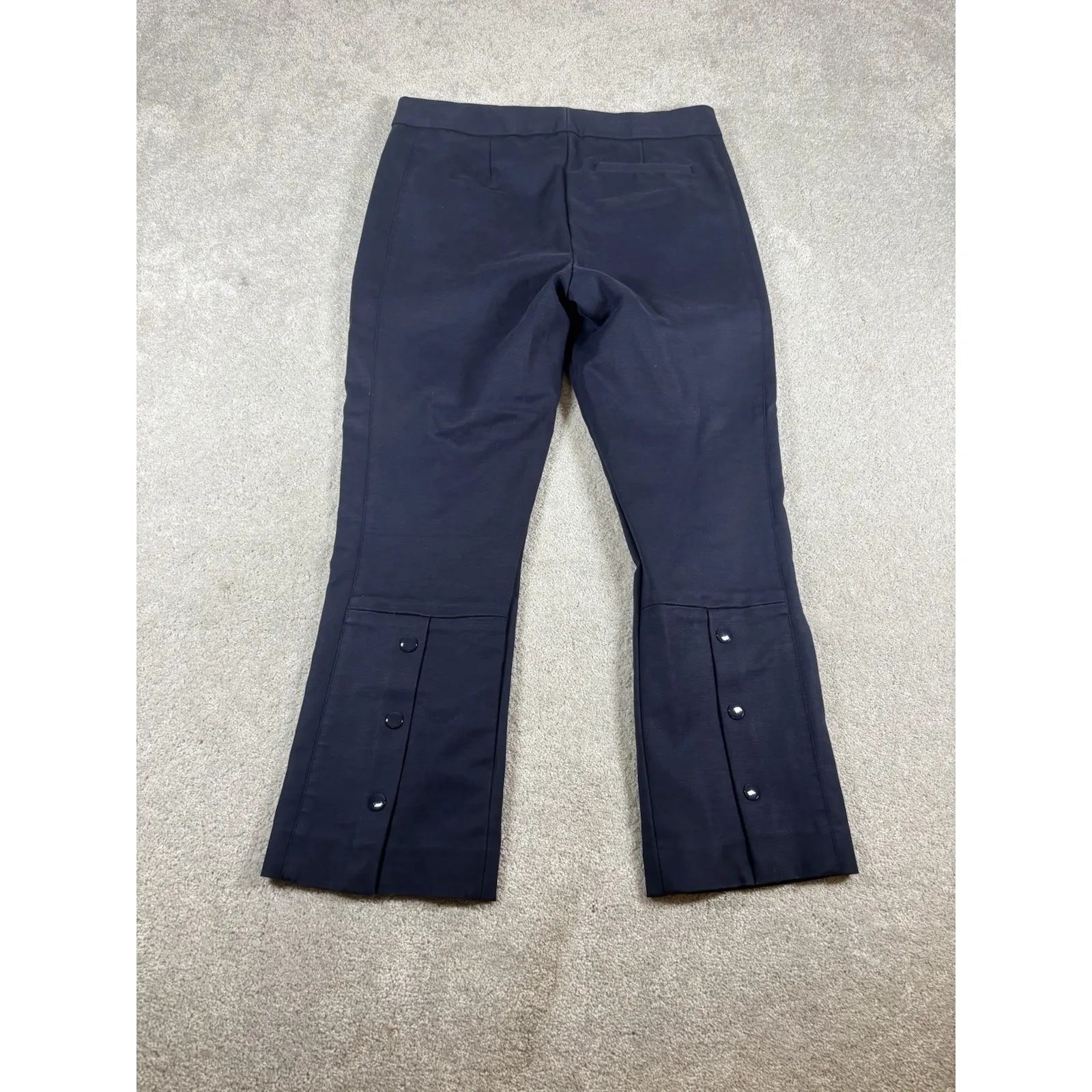 tory burch navy leg snap button mini flare crop trouser 6 Pockets Zip Button - Image 6