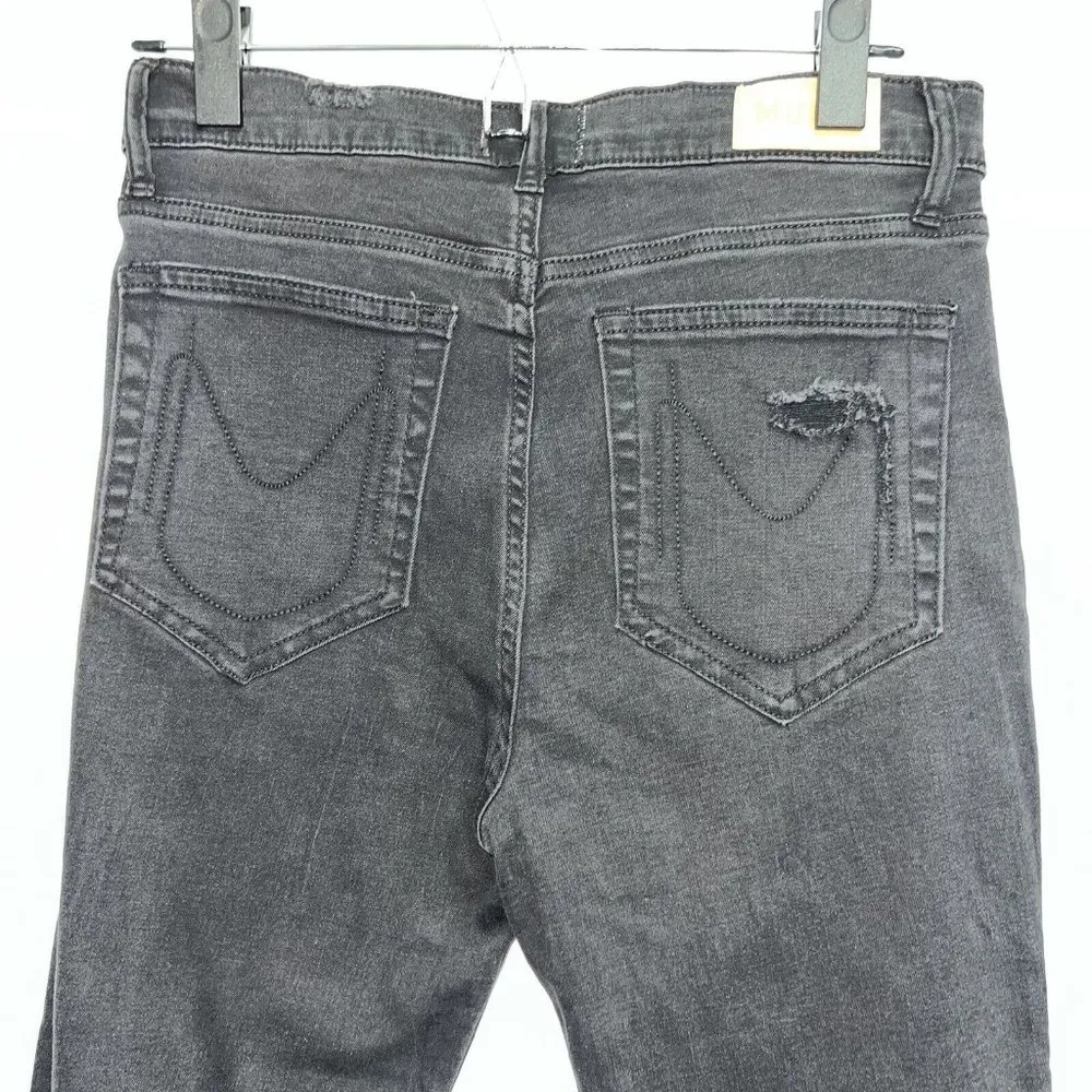 Show Me Your MuMu Soho Zip Up Skinnies Vintage Black Destructed Womens Size 28 - Image 3