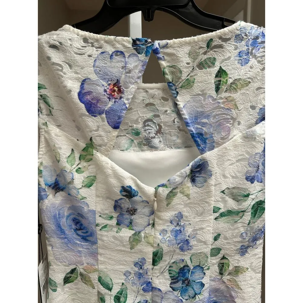 NEW NWT Adrianna Papell Printed Jacquard Sheath Mini Dress size 2 - Image 5