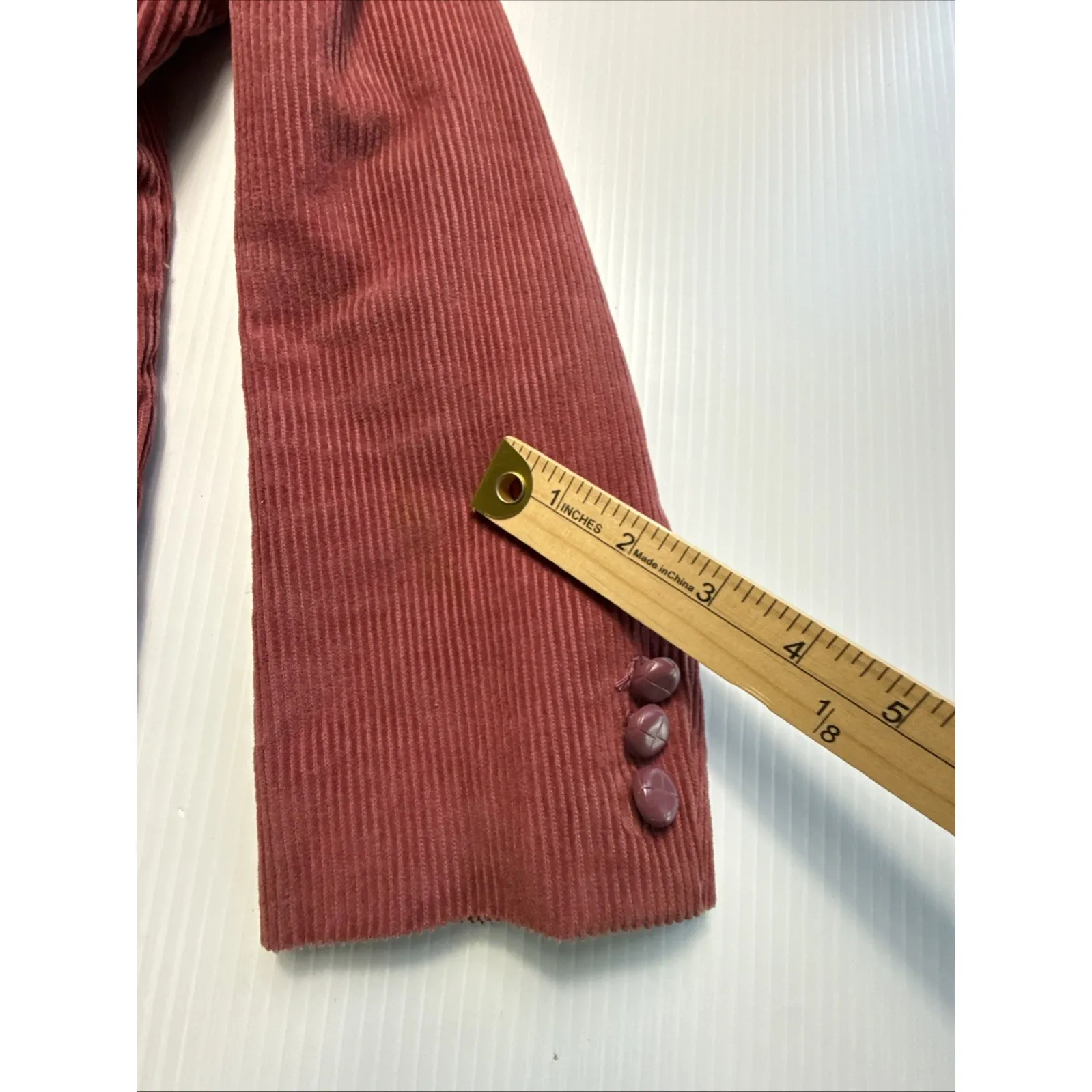 VTG Hunter's Glen Women's Maroon Blazer Button Corduroy Classic Career Size 12 - Image 6