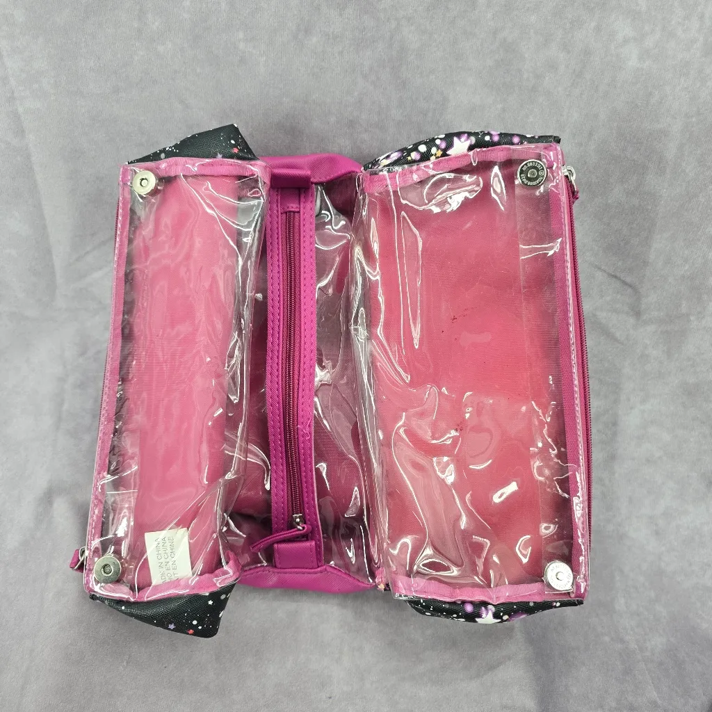 Tahari Purple Star Double Zip Toiletries Snap Makeup Cosmestics Bag - Image 6