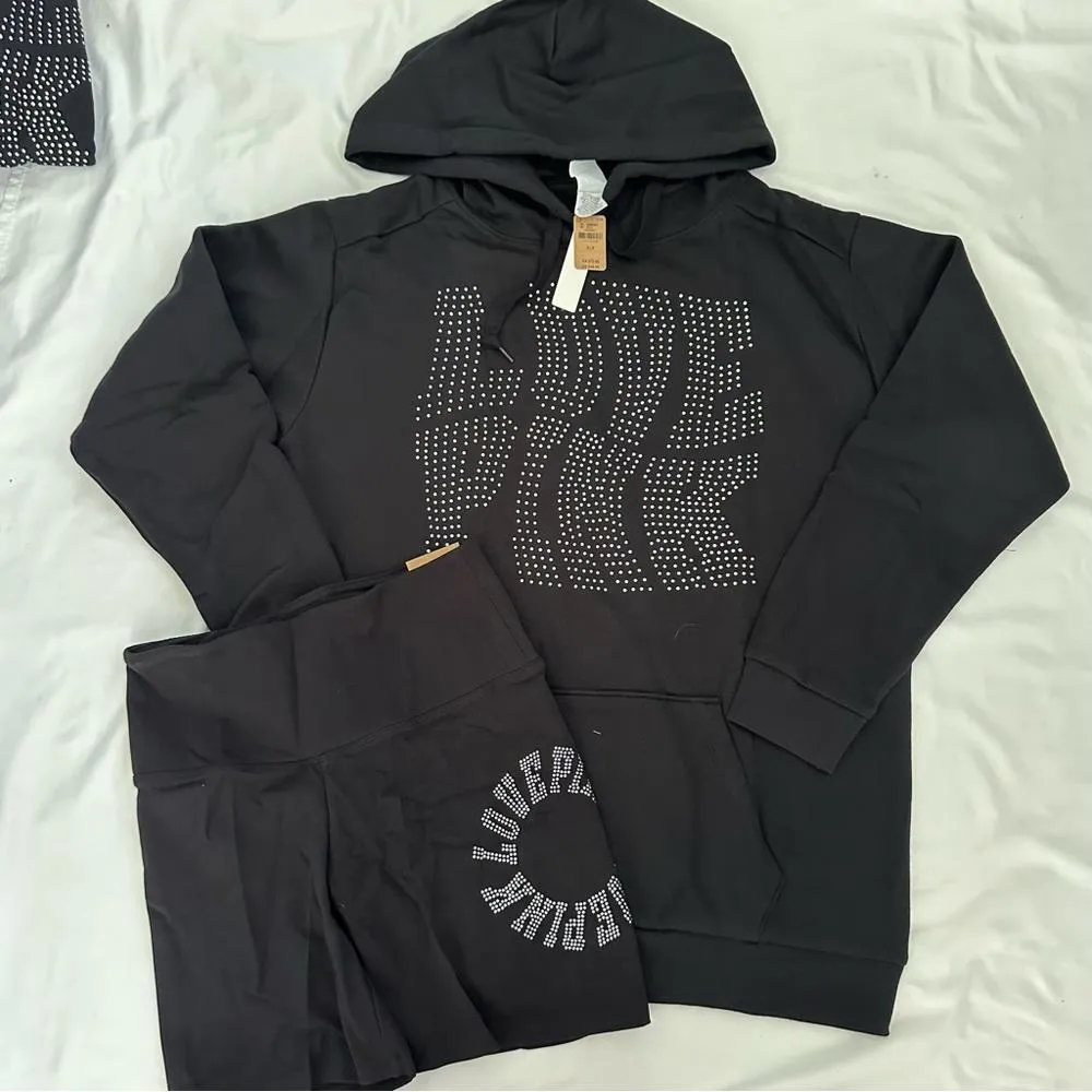 Victoria Secret Bling Hoodie and Biker shorts Set - Image 6