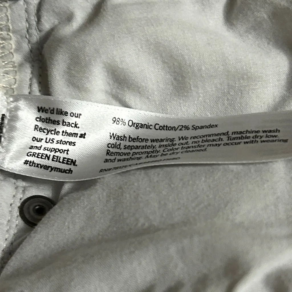 Eileen‎ Fisher organic cotton stretch denim slim jeans in light gray Size 14 - Image 5