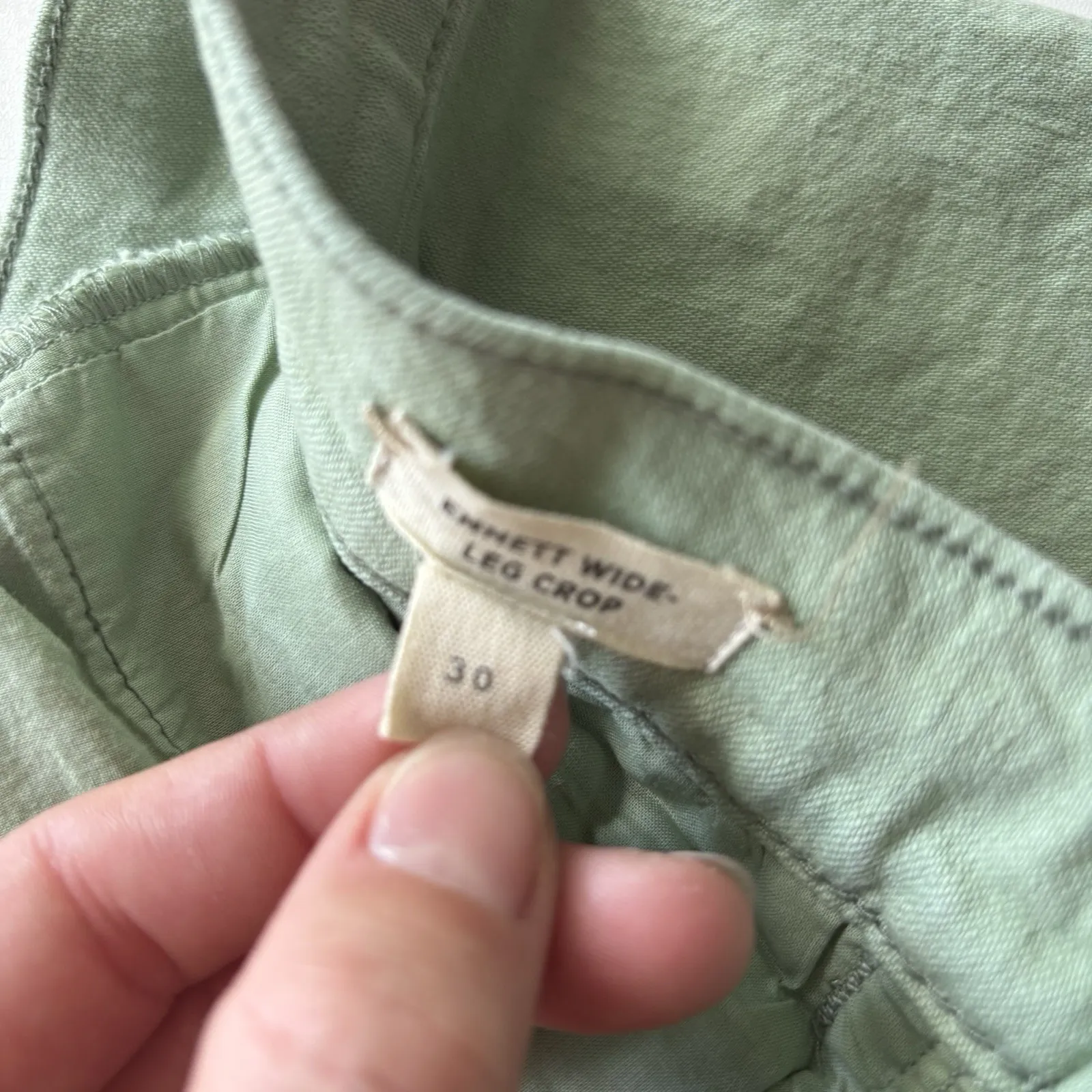 Madewell The Emmett Wide-Leg Crop Pant: Welt Pocket‎ Edition 30 X 27 Pistachio - Image 6