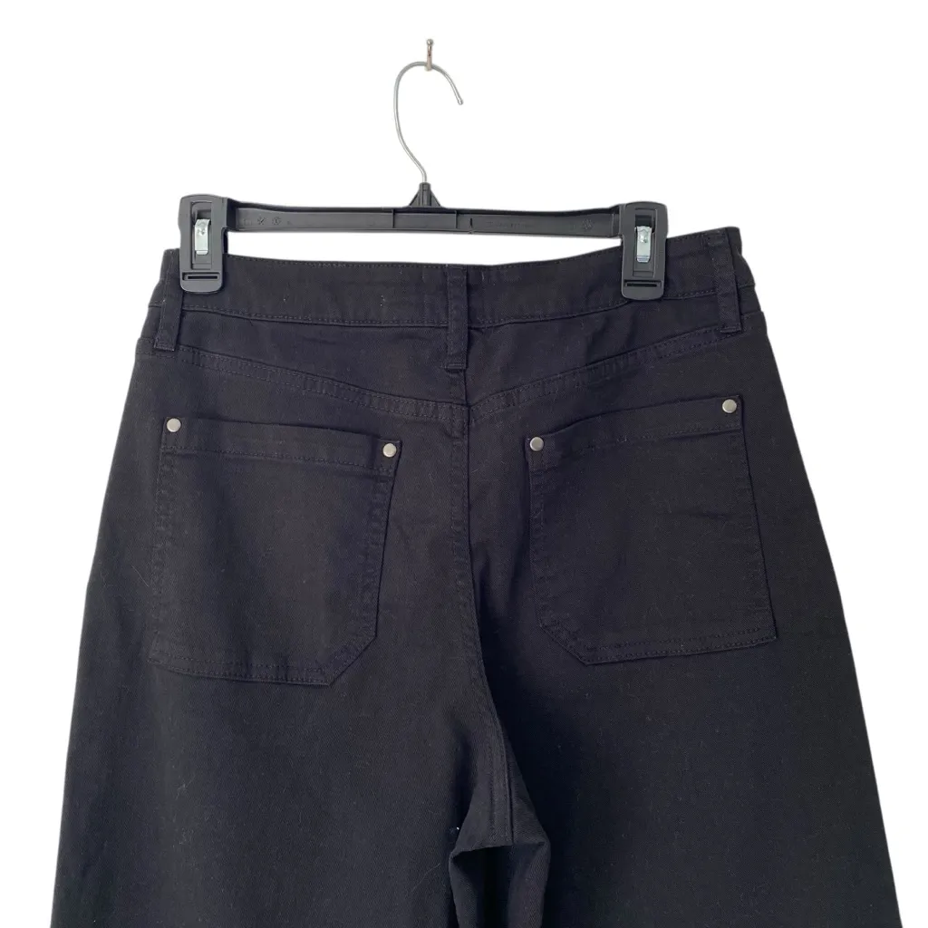 Maeve Anthropologie Colette High Rise Crop Black Wide-Leg Jeans size 29 - Image 5