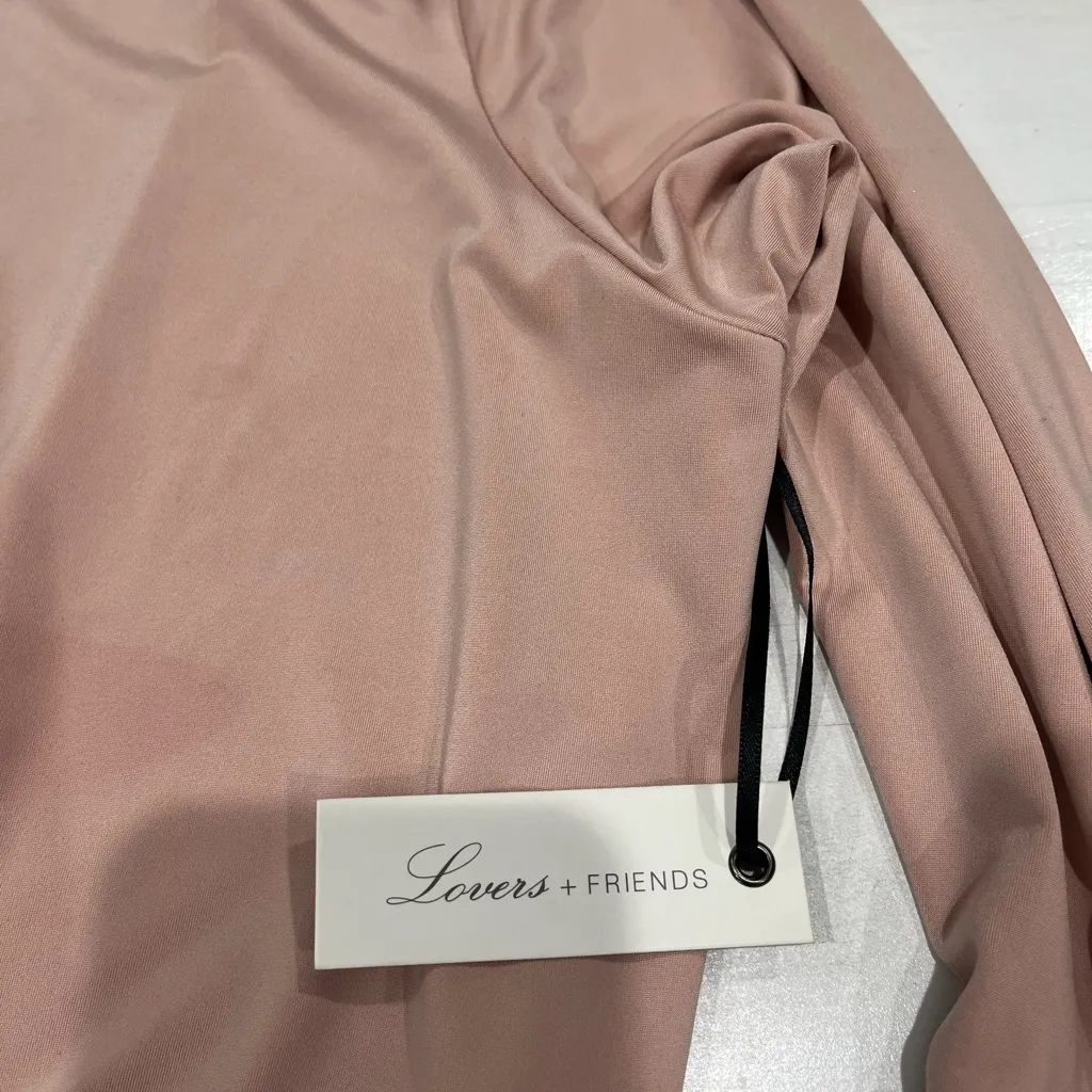 Lovers‎ + Friends Love Happy Cocktail Wrap Dress Pink Long Sleeve Med new w tags - Image 3