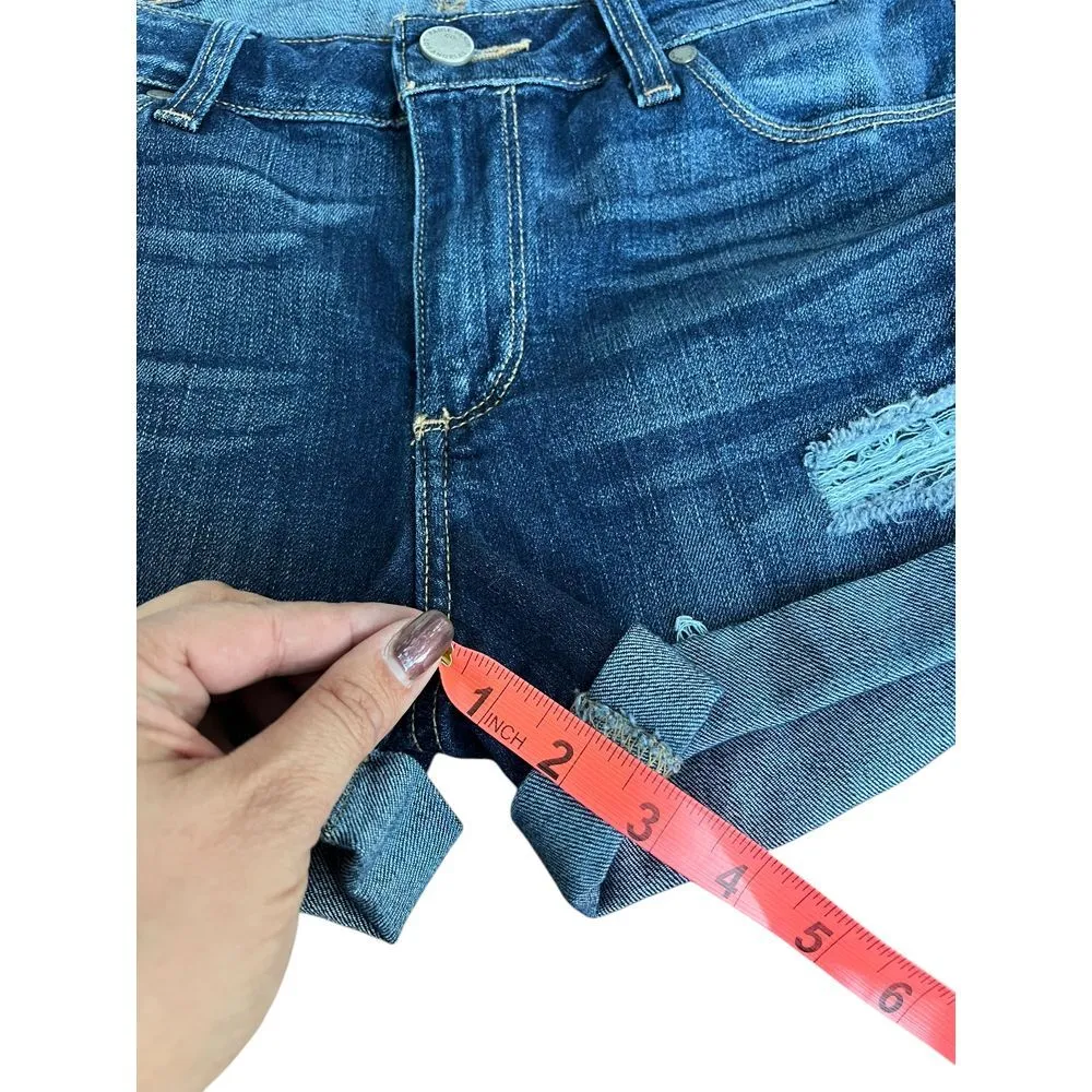 PAIGE Women Size 27 Maribel Destructed Jimmy Jimmy Mid Rise Denim Cut Off Shorts - Image 6