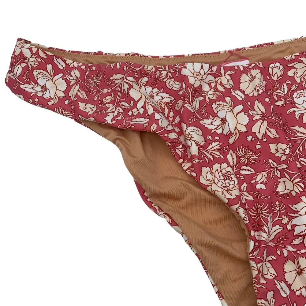 NWT J. Crew Coral Pink Floral Cheeky Bikini Swim Bathing Suit Bottom Size 2X - Image 4