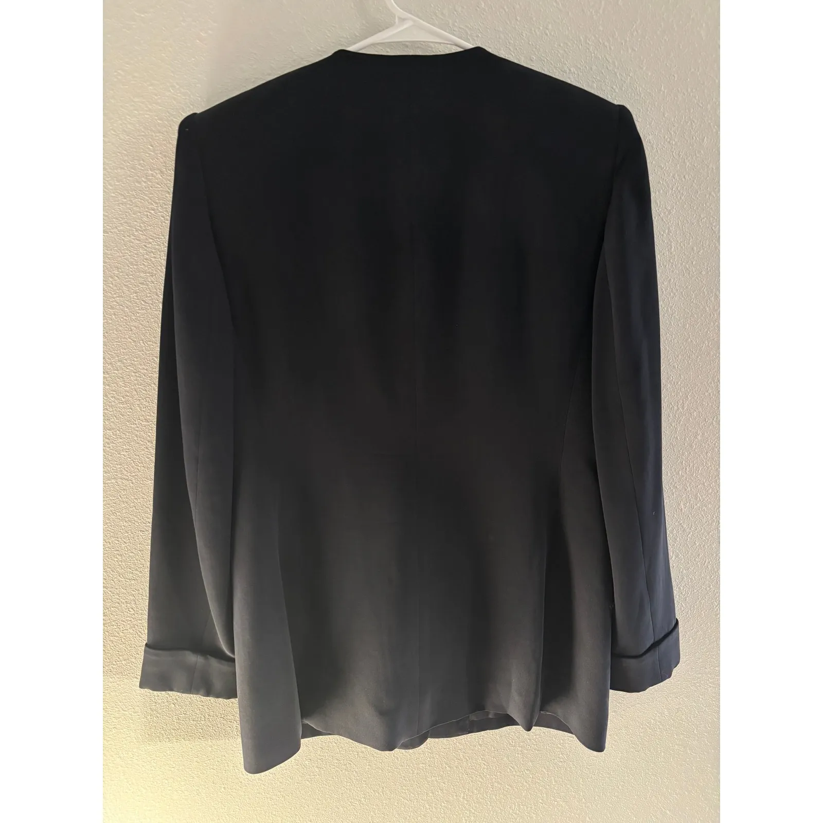 Vintage Jones New York 100% Silk Blazer Women 4 Navy Jacket Oversized Preppy 90s - Image 2