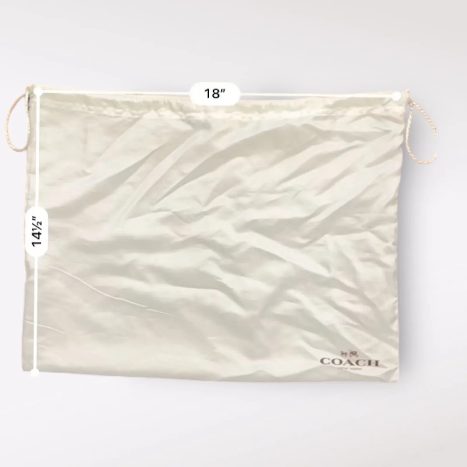Coach Dust Bag Protective Sateen Brown Logo Drawstring‎ - Image 5