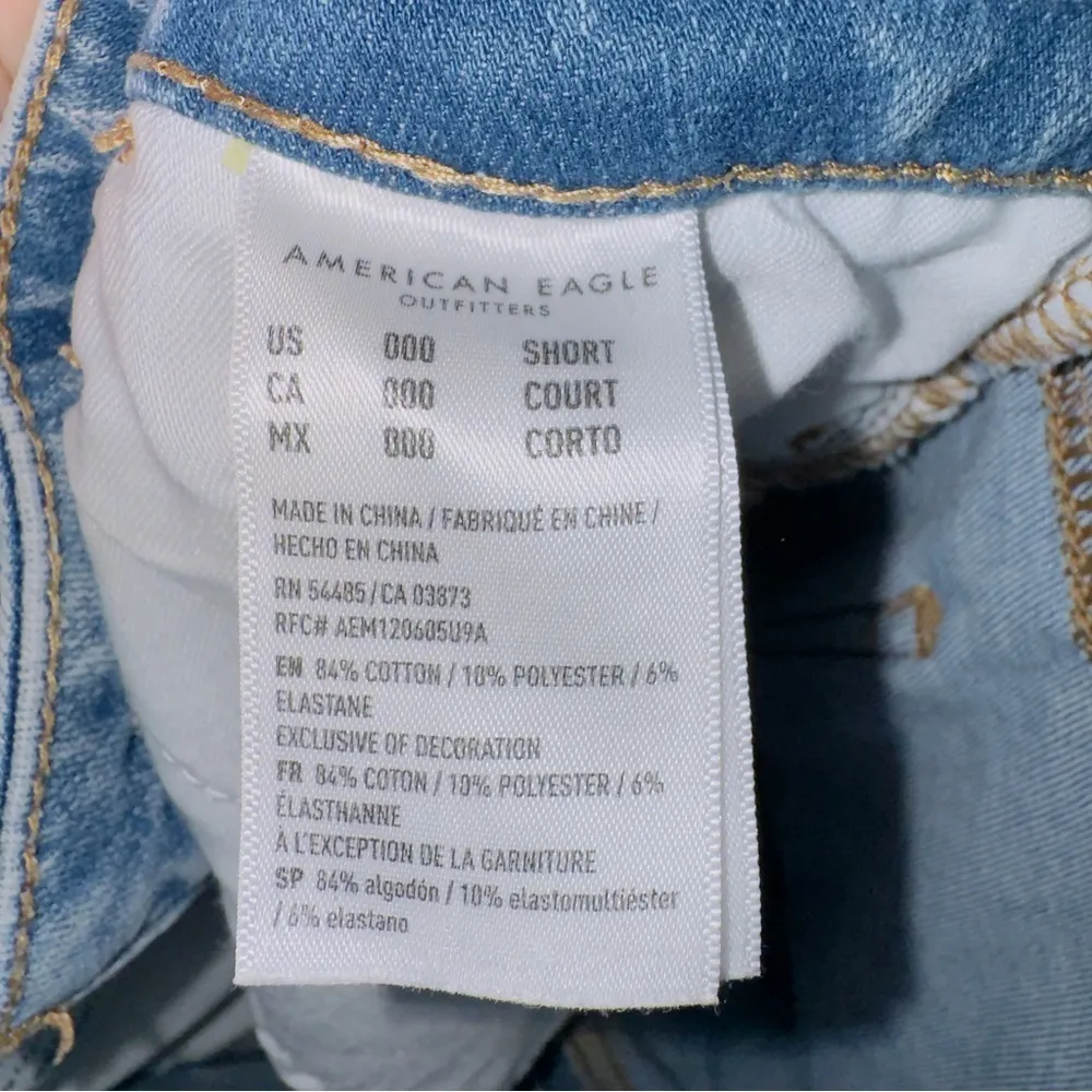 American Eagle The Dream Jean Mid Rise Distressed Frayed Hem Jegging Jeans - Image 6