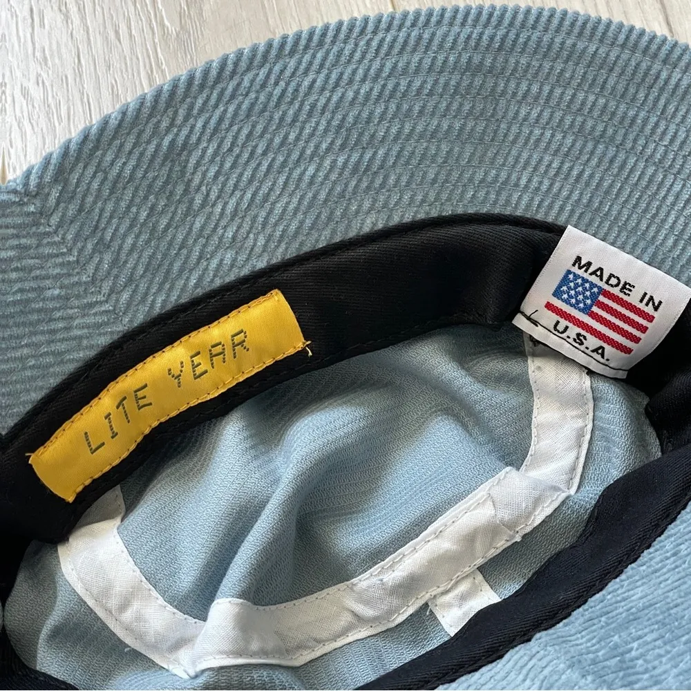 Lite Year Hat corduory bucket unisex Blue one size preppy streetwear hipster y2k - Image 2