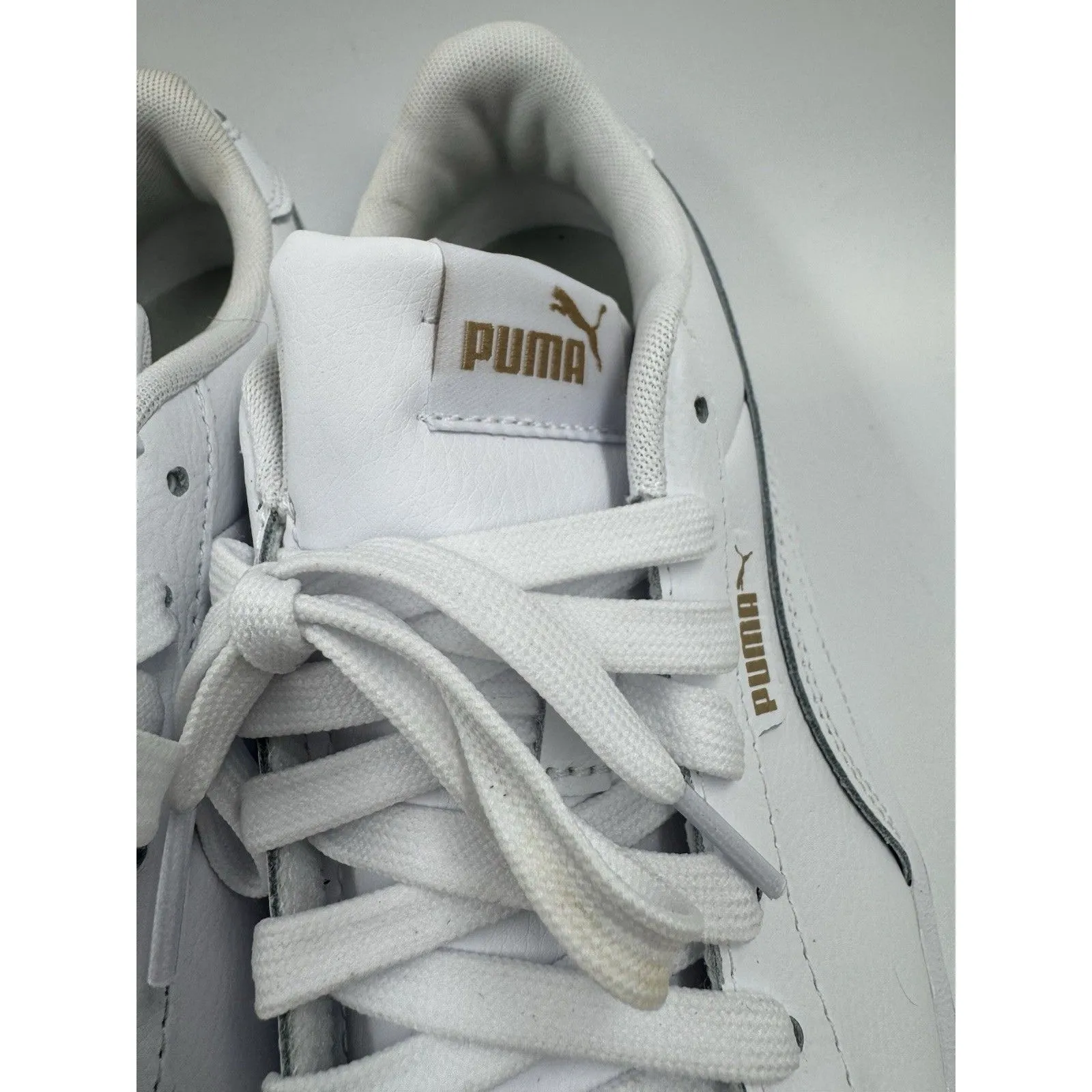 PUMA Court Sneaker, White, Women's Casual Low Top Leather Shoes Size 8 - Image 4