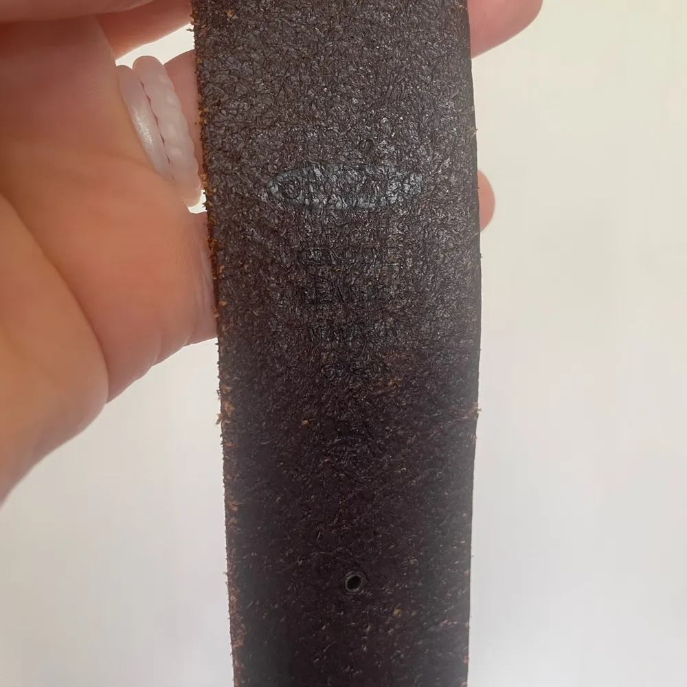 Old Navy Brown Genuine Leather Belt Studded Embossed Western Boho Belt ~ Size S - Image 7