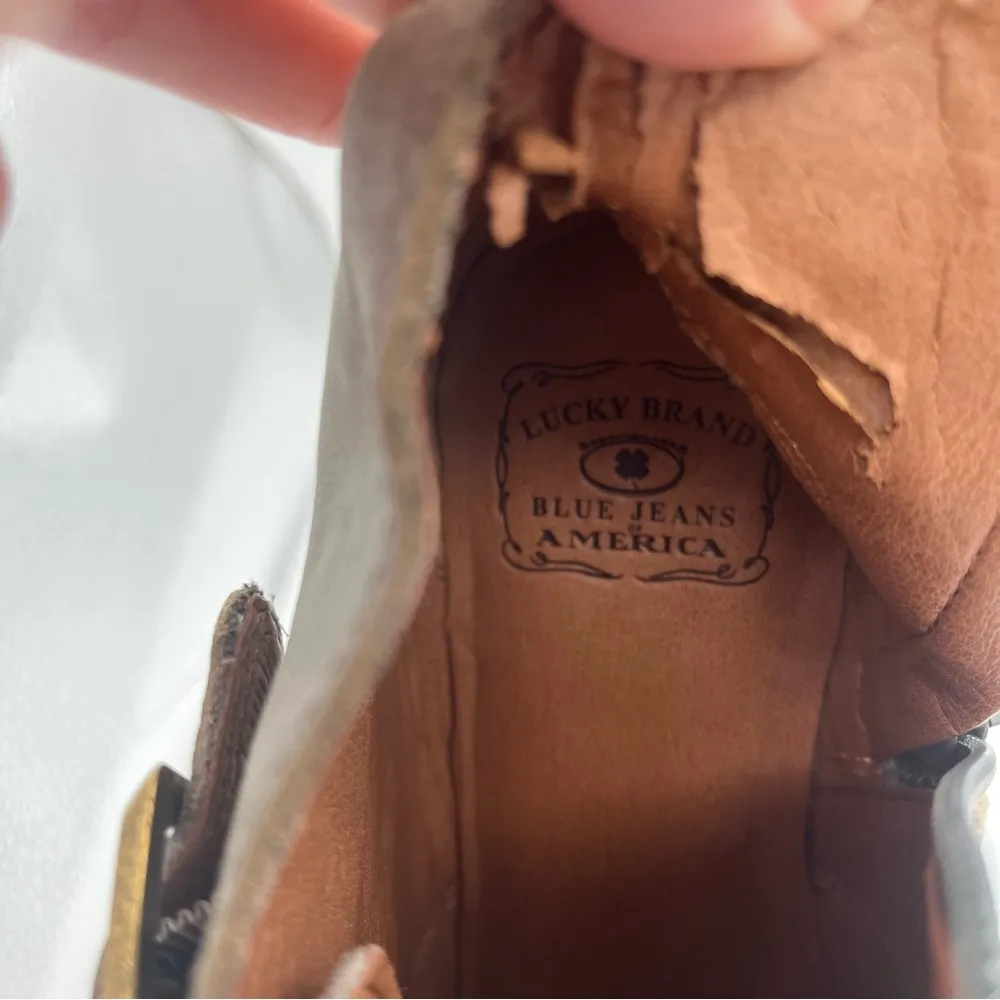 Lucky Brand Gray Ankle Booties with Braided Straps - Image 4