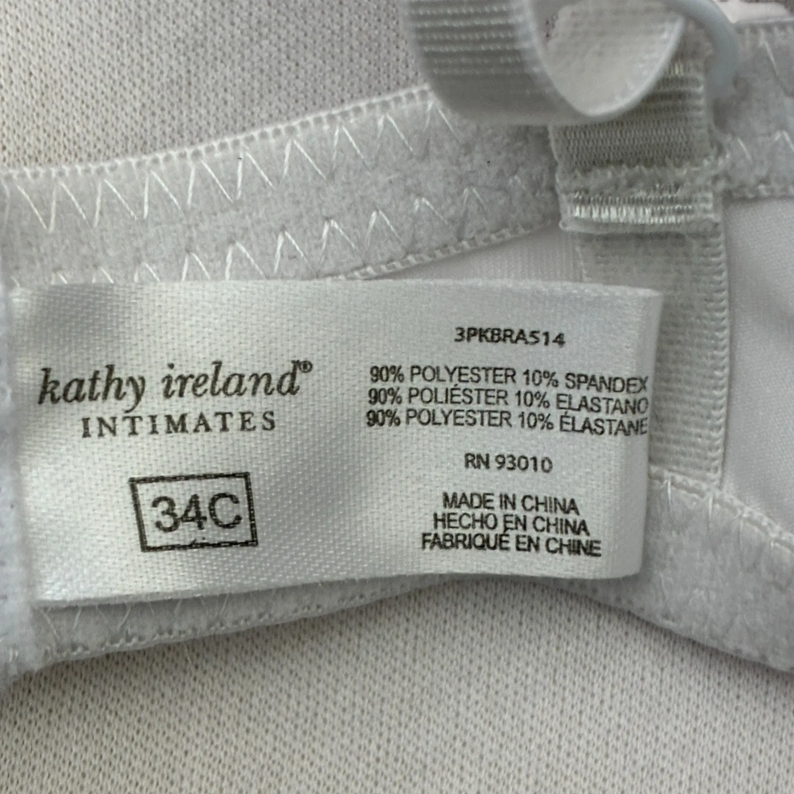 Kathy Ireland Intimates Lace Underwire Bra Womens 34C White Romantic - Image 5