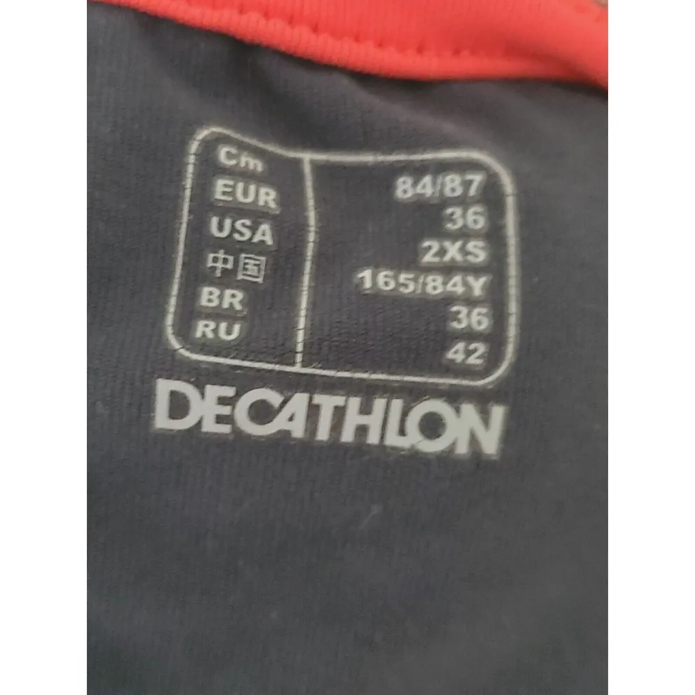 Kalenji Decathalon Women's Running Athletic Red Gray Top Tank Short Sleeve SZ XS - Image 9